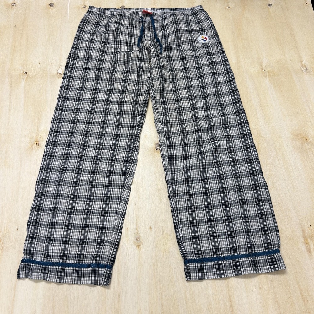 Pittsburgh Steelers Pants Womens Medium Gray NFL Football NFL Plaid Sleepwear
